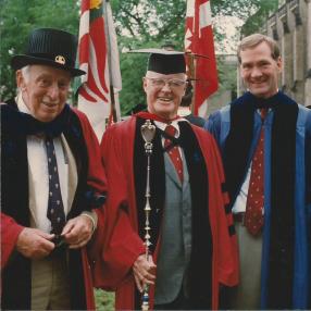 ames Tobin, Lloyd Reynolds and David Swensen at Yale's Commencement late 1980s