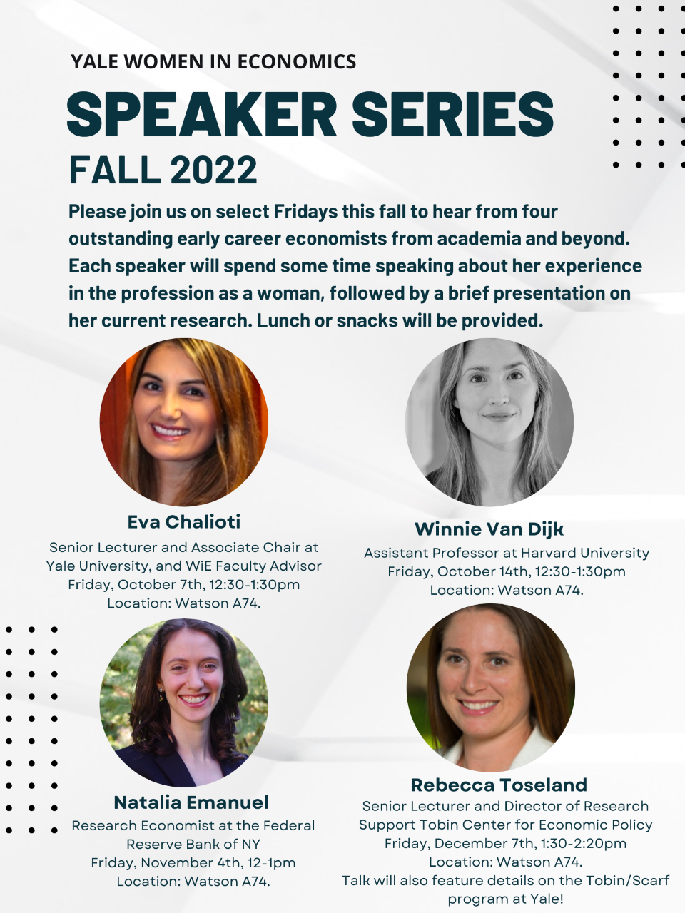 Women in Economics Speaker Series poster