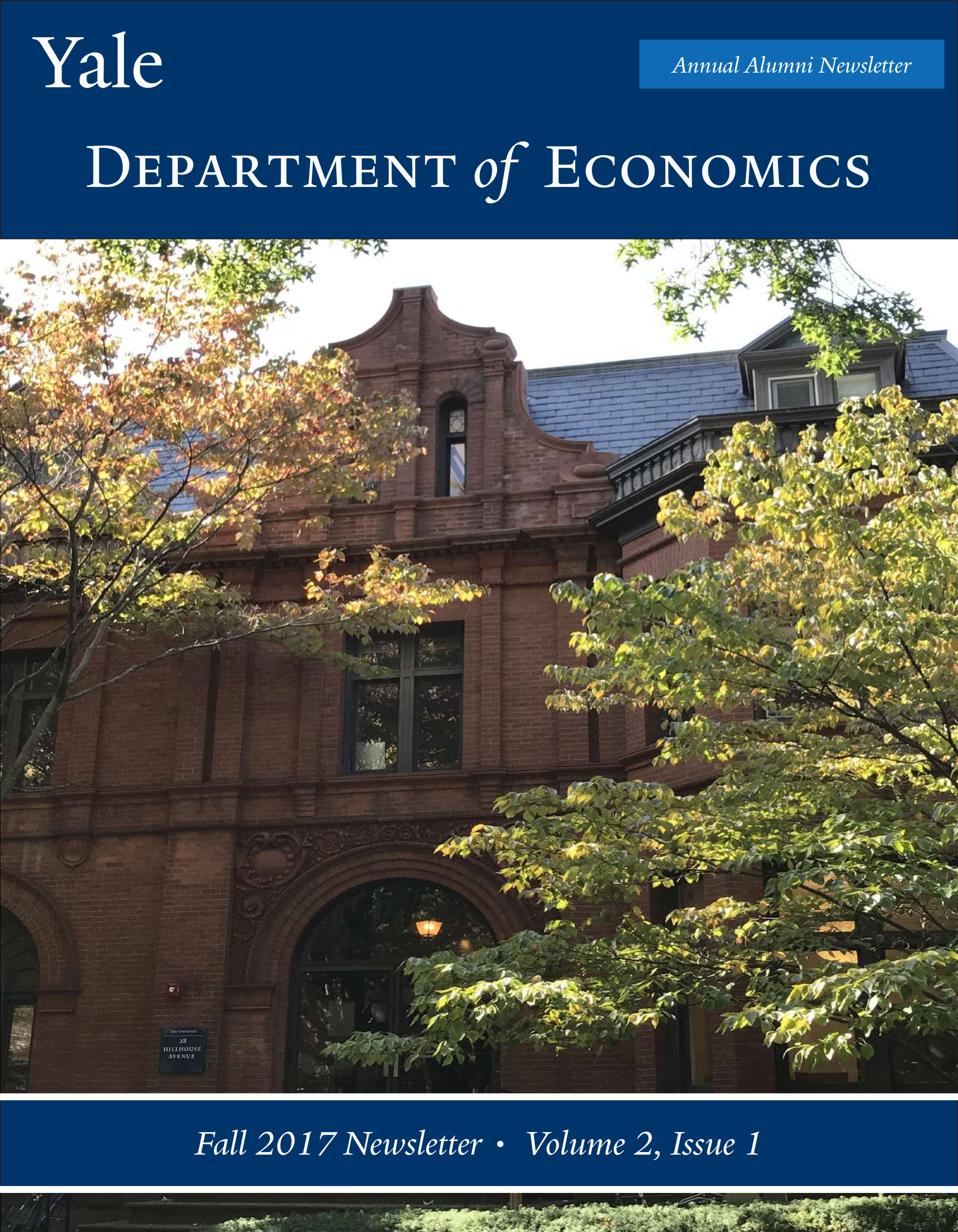 2017 Yale Department of Economics Newsletter cover