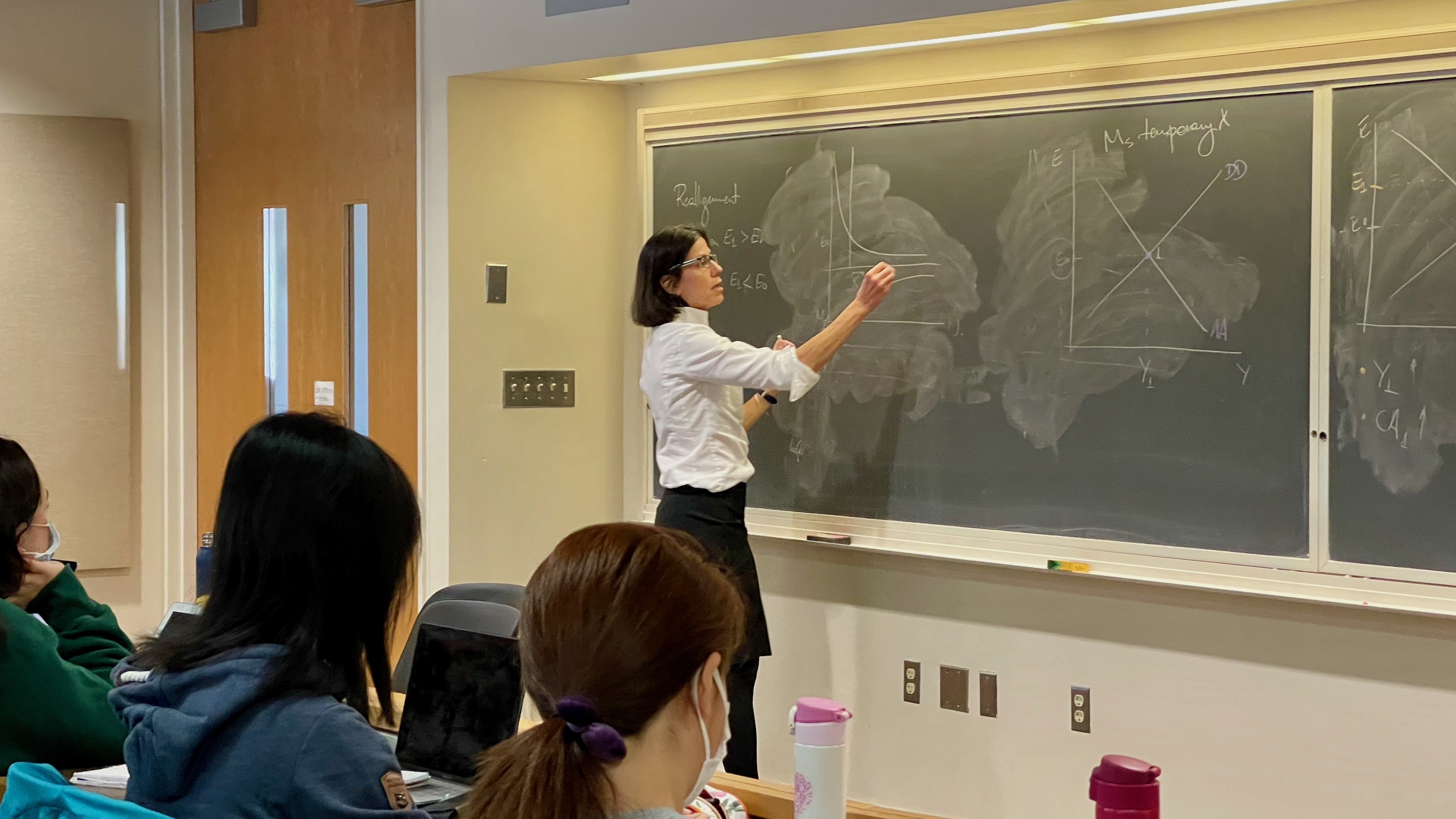 Fieler teaching International Finance (Econ 407).