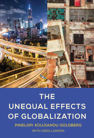 "The Unequal Effects of Globalization" book cover with images of highway and run down buildings