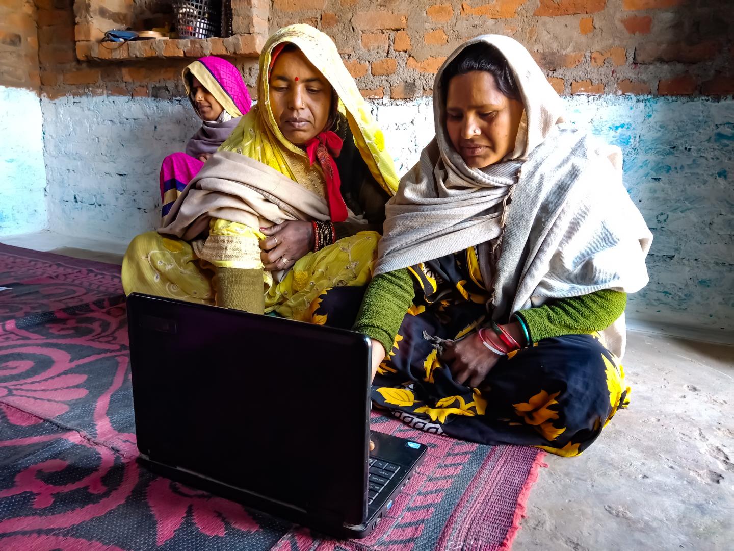 Women at a computer,