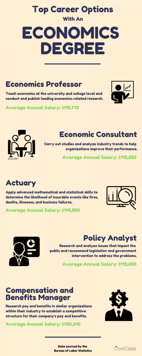 infographic of top careers in economics