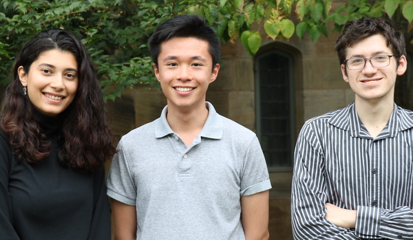 Peer mentor group picture: Shaheen, Chen, and Kelly